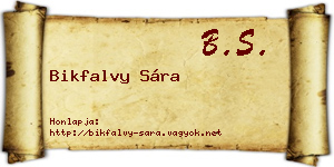 Bikfalvy Sára névjegykártya
