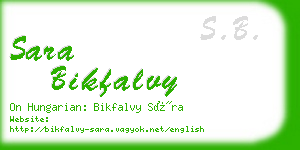 sara bikfalvy business card